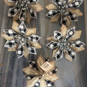 Set of 5 flower Christmas ornaments